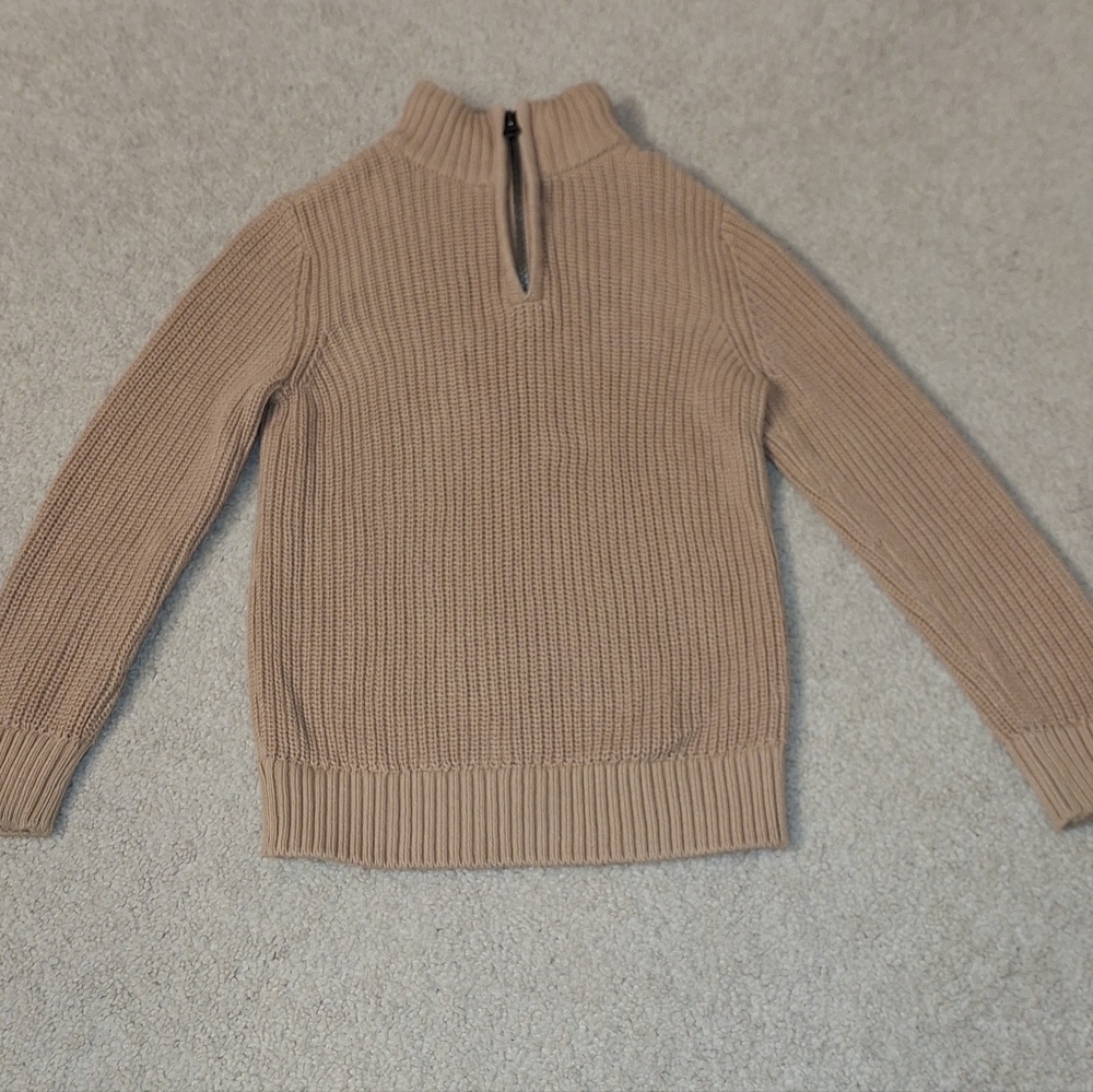 Size 4 "Children's Place"  Beige Knit Sweater with Sherpa Lining